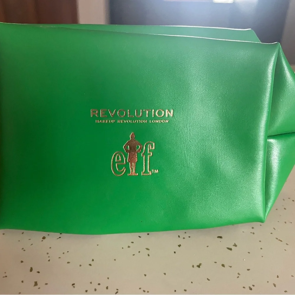 Lot of 2 Revolution x e.l.f. Red Makeup Bag and elf Green makeup bag